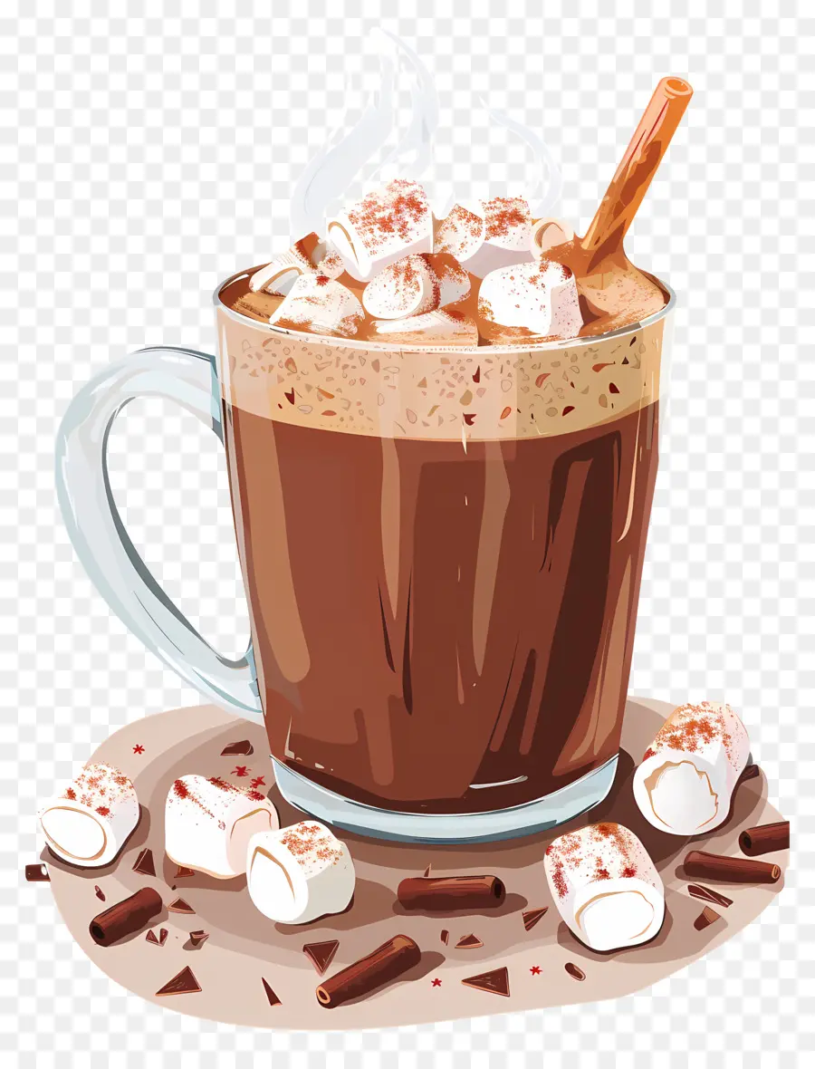 Chocolate Caliente，Malvaviscos PNG