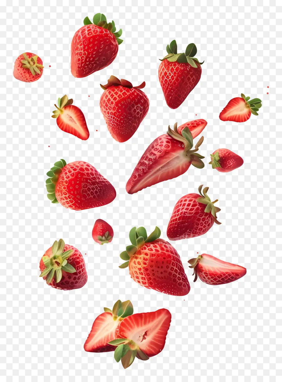 Fresas，Rebanado PNG