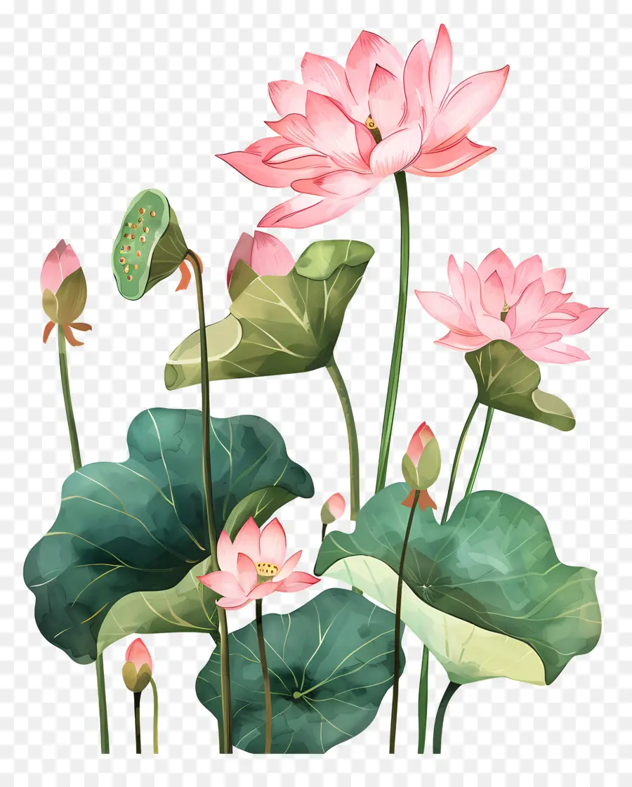 Las Flores De Loto，Flor De Loto Rosa PNG