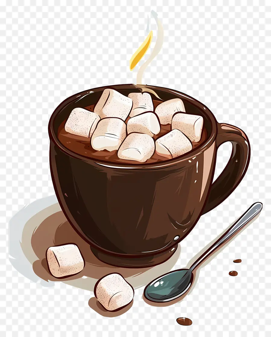 Chocolate Caliente，Malvaviscos PNG