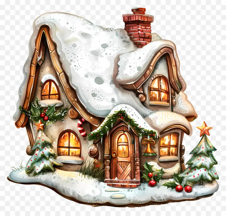 Casa De Invierno De Navidad，Decoraciones De Navidad PNG