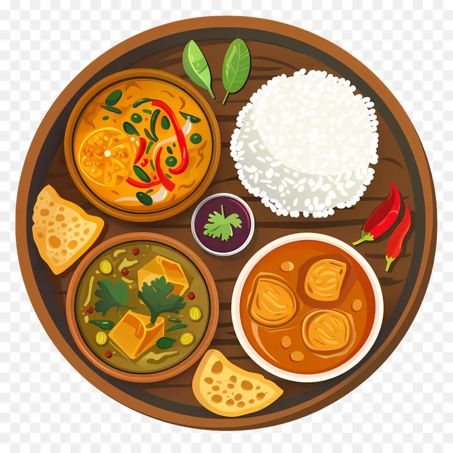 Thali Indio，Comida De La India PNG