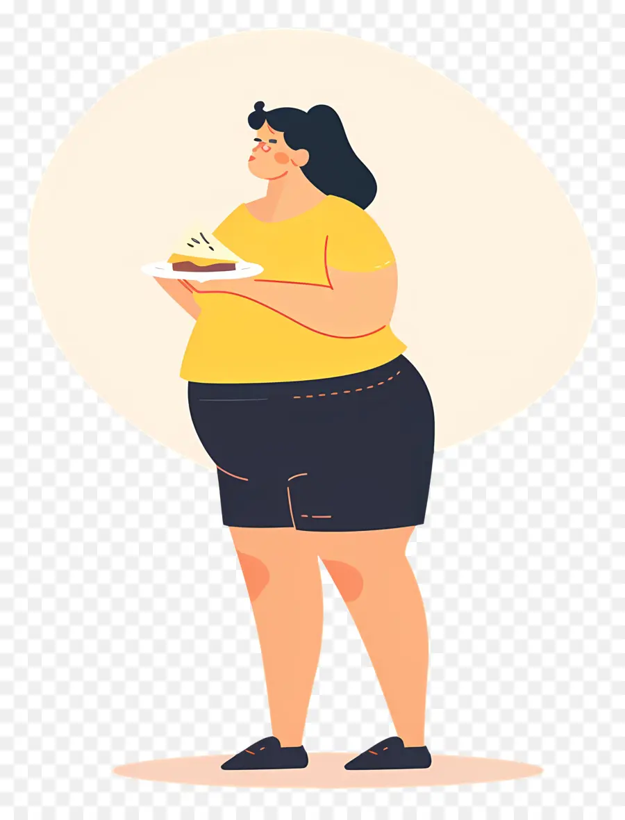 Mujer Obesa，Mujer Feliz PNG