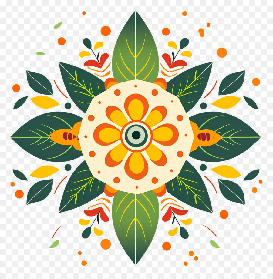 Onam Pookalam，Diseño Abstracto PNG