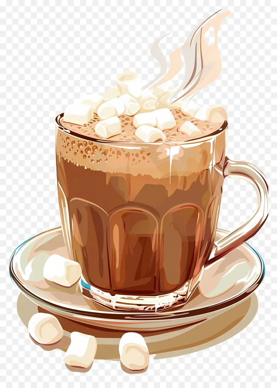 Chocolate Caliente，Malvaviscos PNG