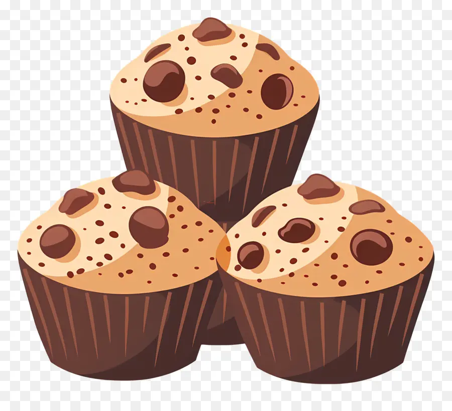 Panecillos，Muffins Con Chispas De Chocolate PNG