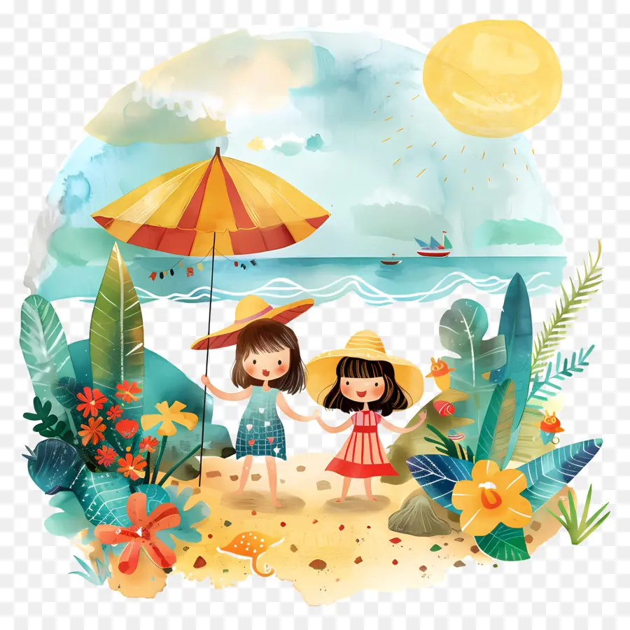 Verano，Ilustración Caprichosa PNG