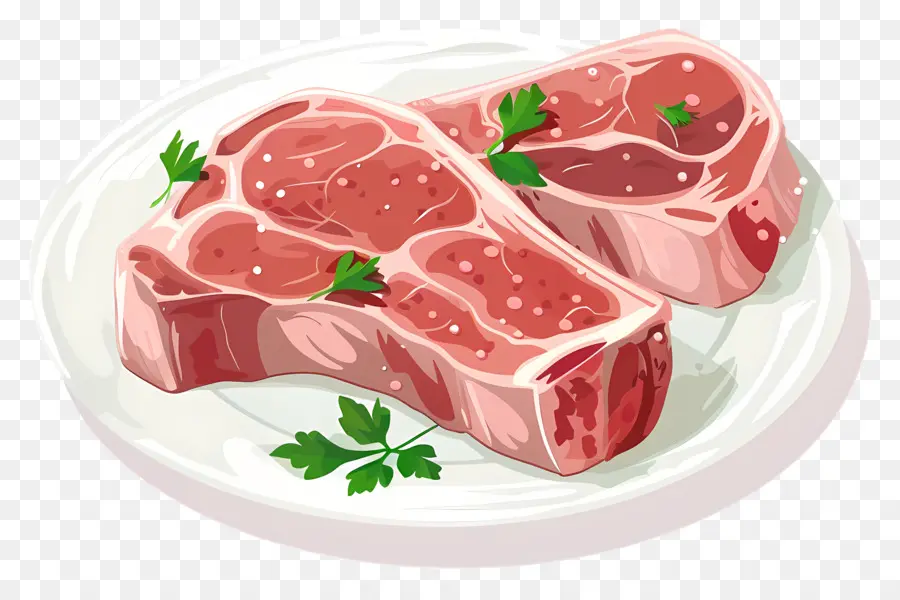 Chuletas De Cerdo，Carne Cruda PNG