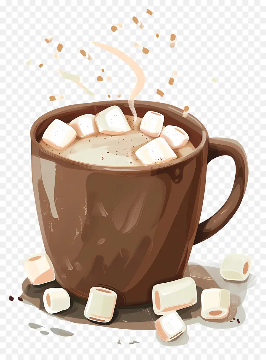 Chocolate Caliente，Malvaviscos PNG