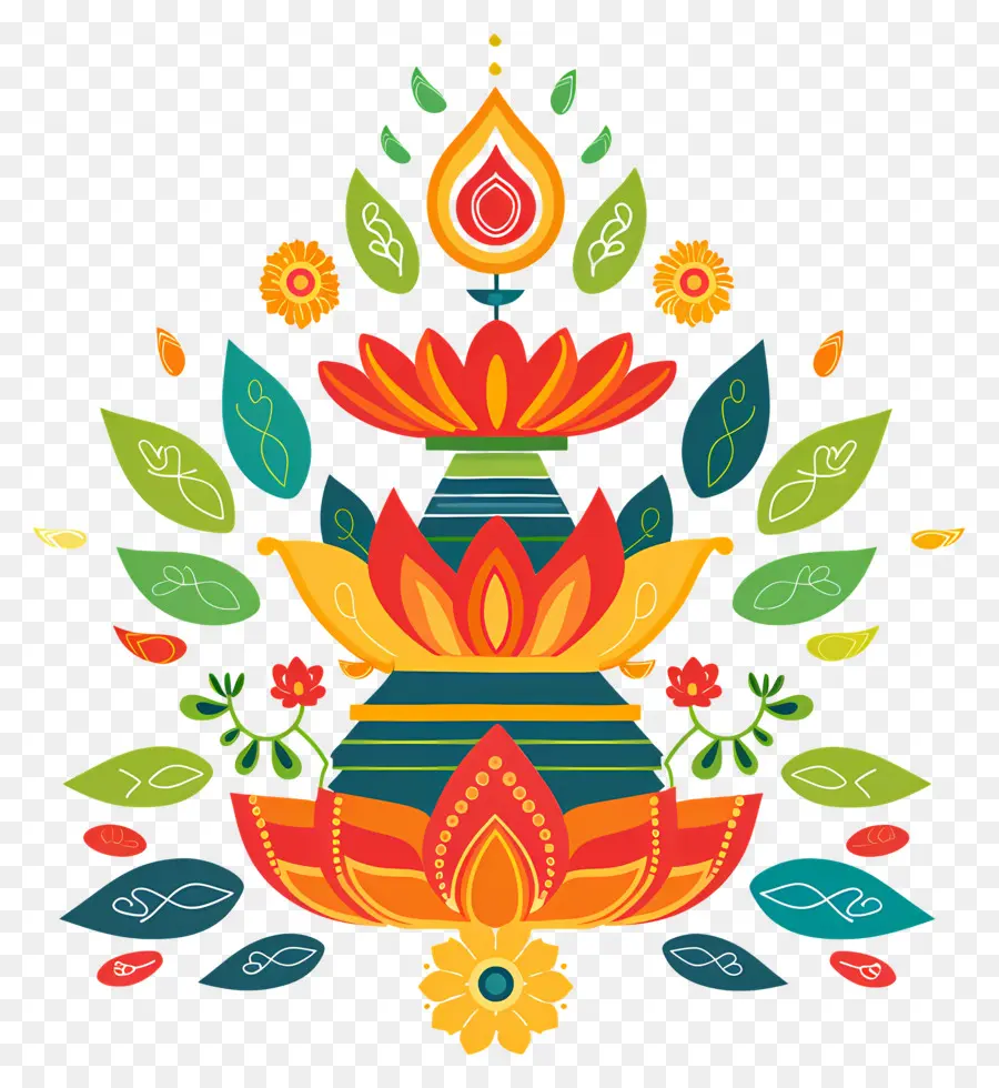 Onam Pookalam，Diseño Floral PNG