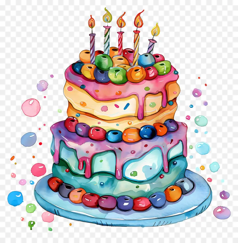 Pastel De Cumpleaños，Velas PNG