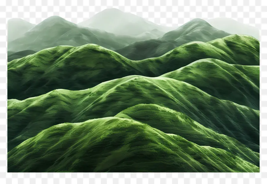 Fondo De Montañas Verdes，Paisaje PNG