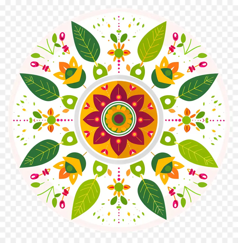 Onam Pookalam，Diseño Floral PNG