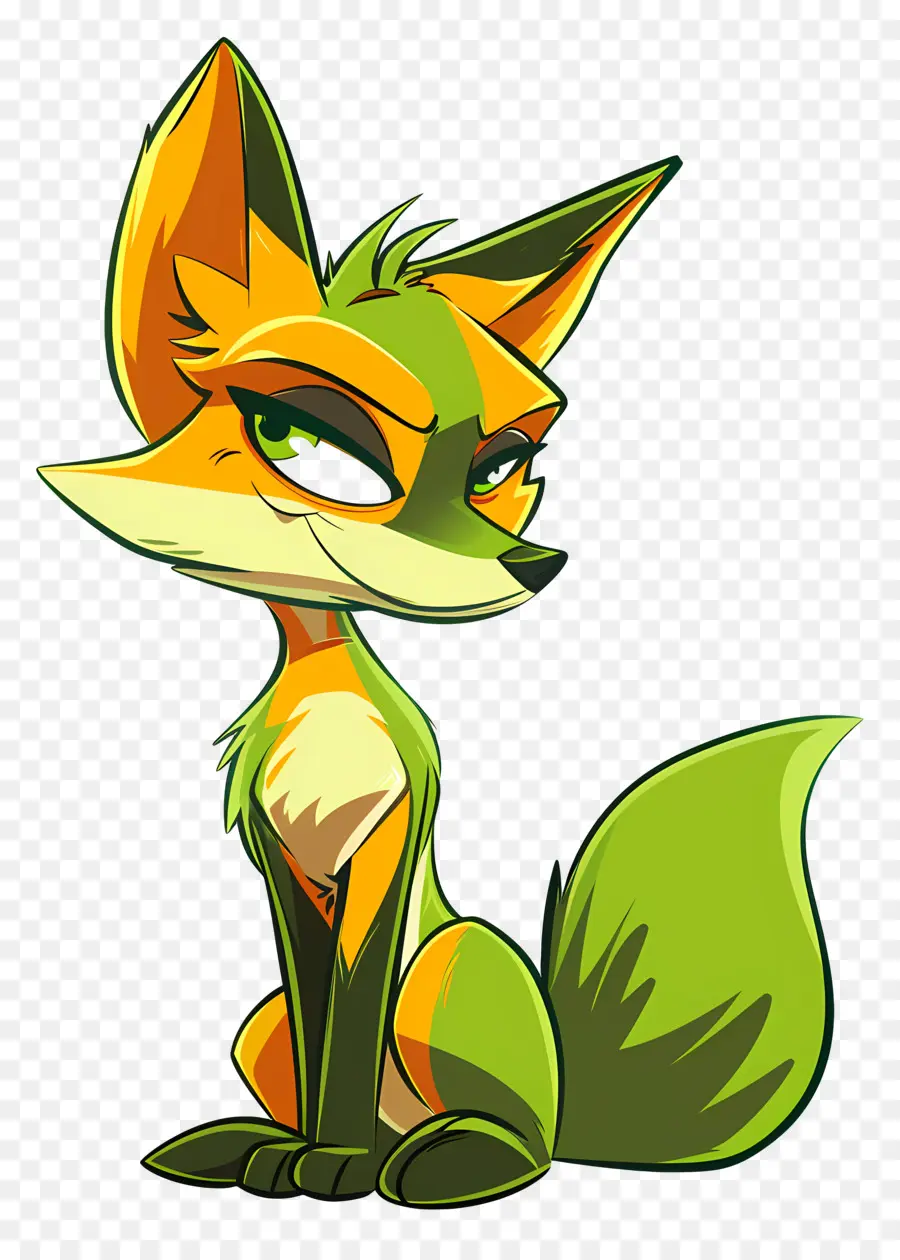 De Dibujos Animados De Fox，Verde Fox PNG