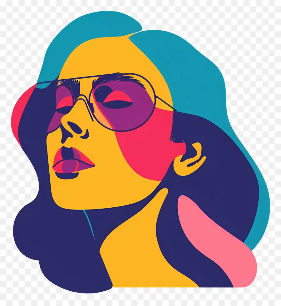 La Mujer De La Cara，Mujer Con Gafas PNG