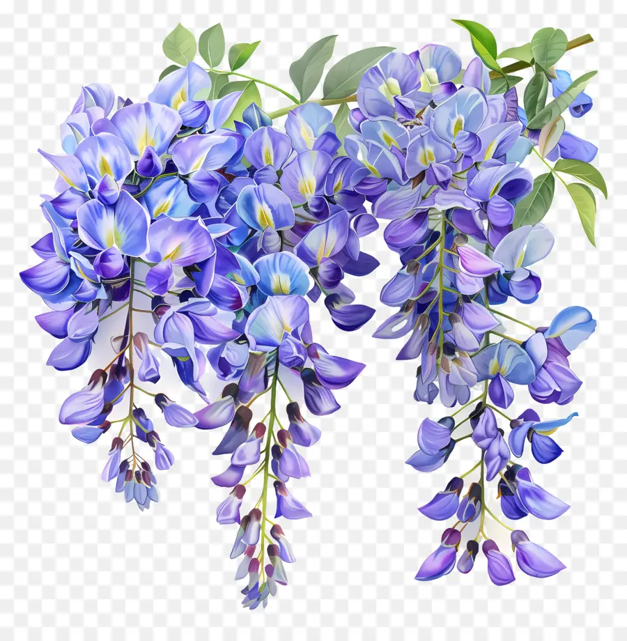 Flores De Glicinia，Azul Wisteria PNG