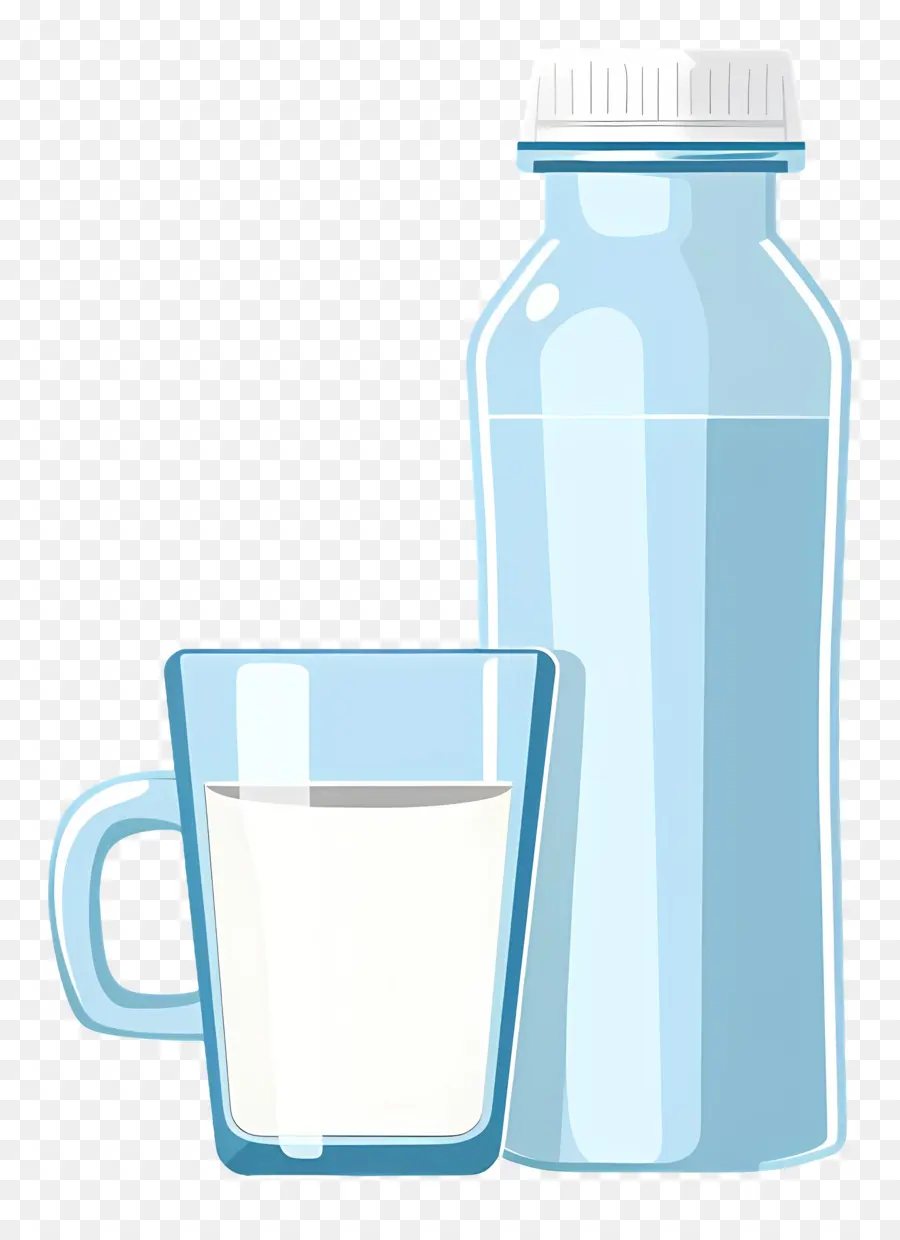 La Leche Fresca，Botella De Vidrio PNG