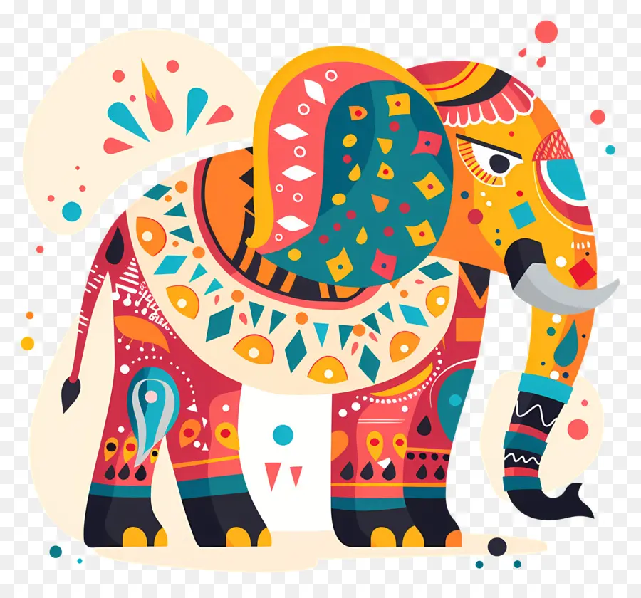 Elefante Decorado，Elefante PNG