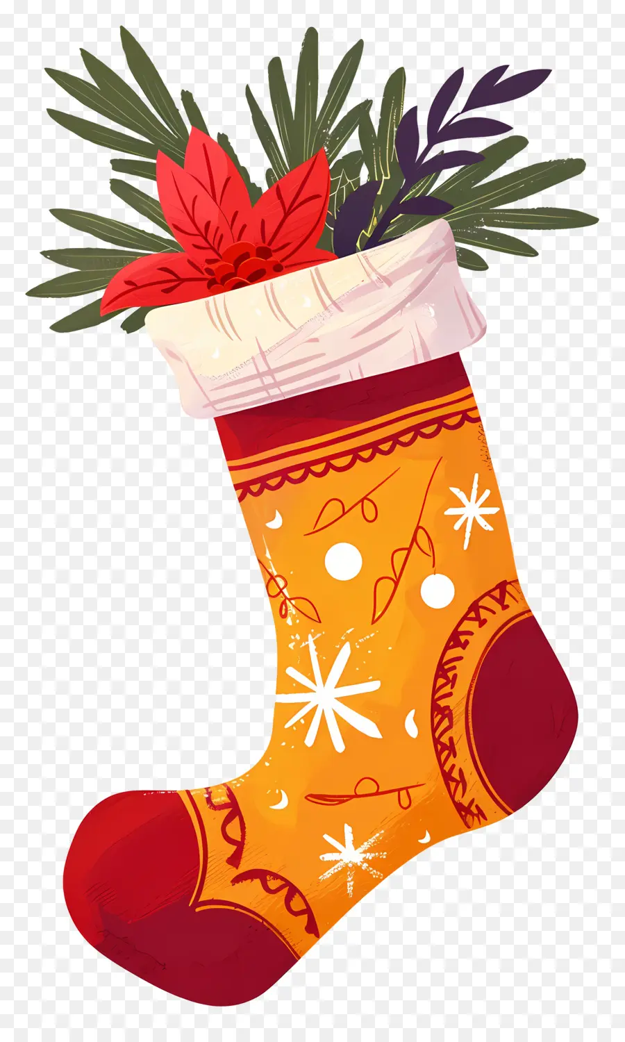 Calcetín De Navidad，Calcetín Rojo Y Blanco PNG