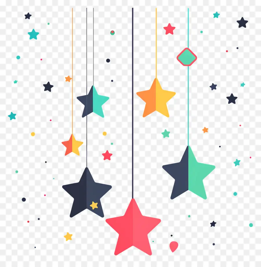 Colgante Estrellas，Decoración Navideña PNG