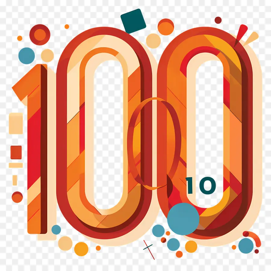 Número 100，Diseño Geométrico PNG