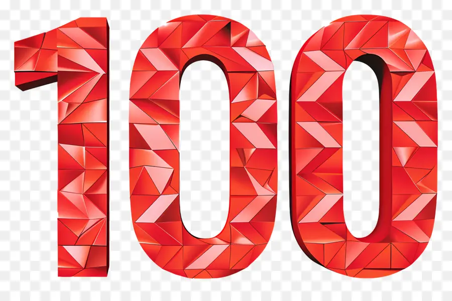 Número 100，Triángulos Rojos PNG