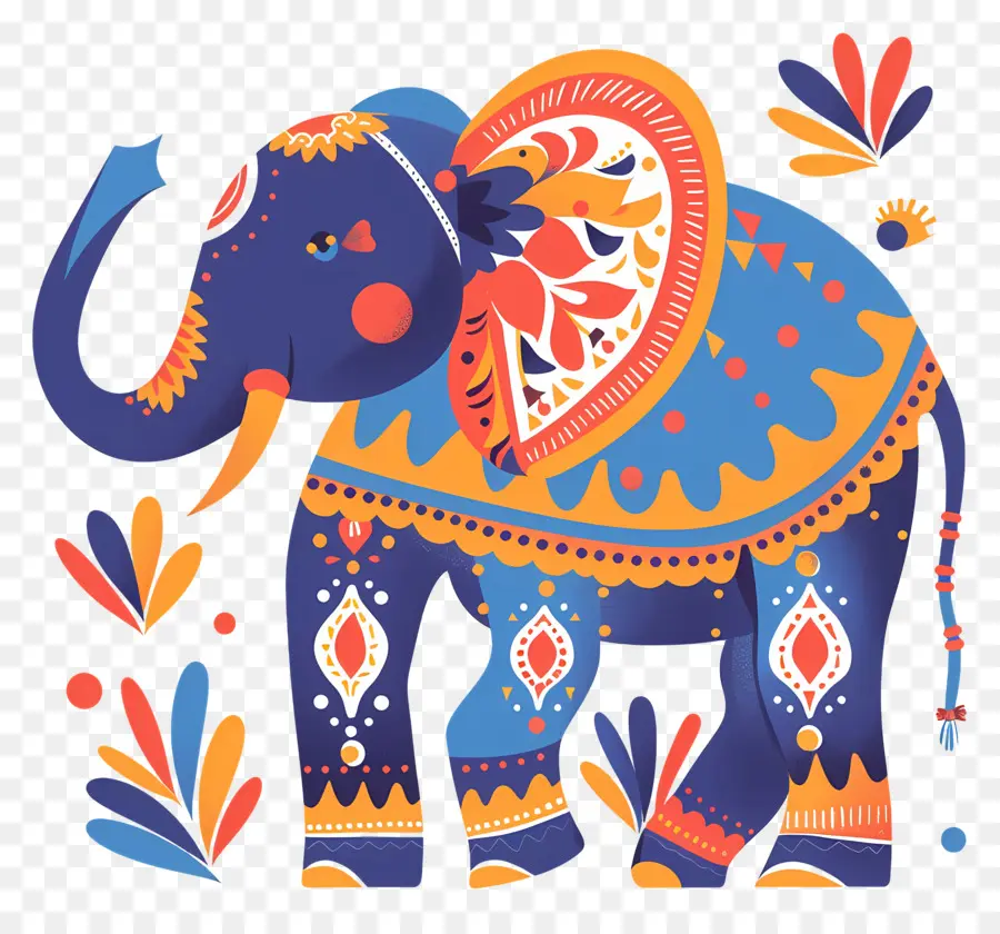 Elefante Decorado，Elefante PNG