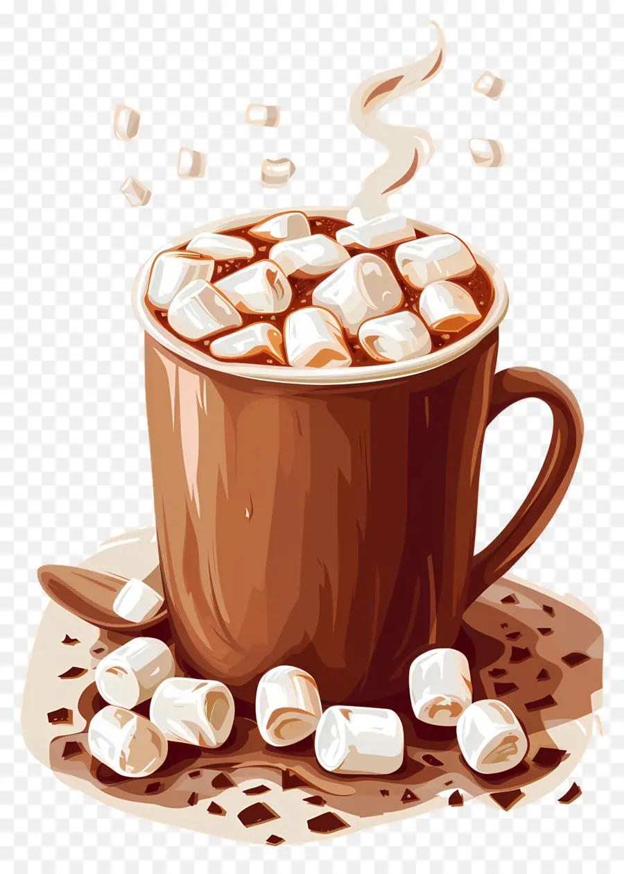 Chocolate Caliente，Malvaviscos PNG