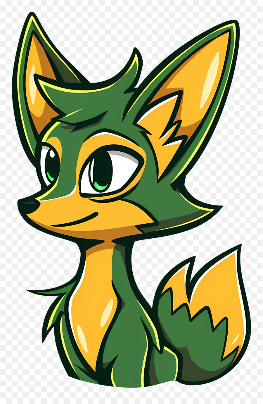 De Dibujos Animados De Fox，El Verde Y El Amarillo PNG