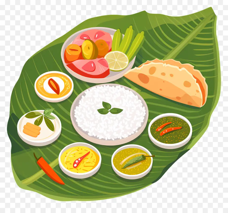 Comida De La India，Plato De Hoja De Plátano PNG