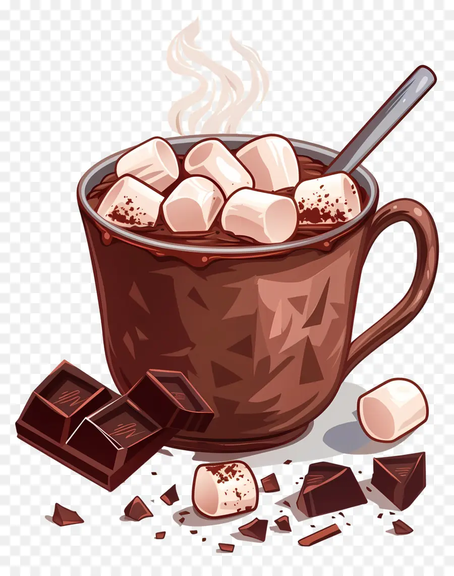 Chocolate Caliente，Malvaviscos PNG