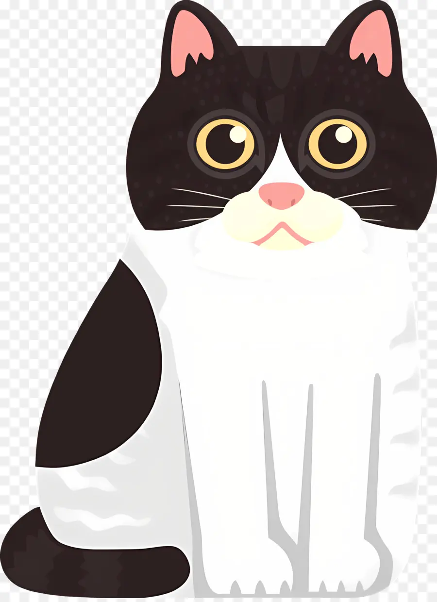 Gato De Dibujos Animados，Gato Blanco Y Negro PNG