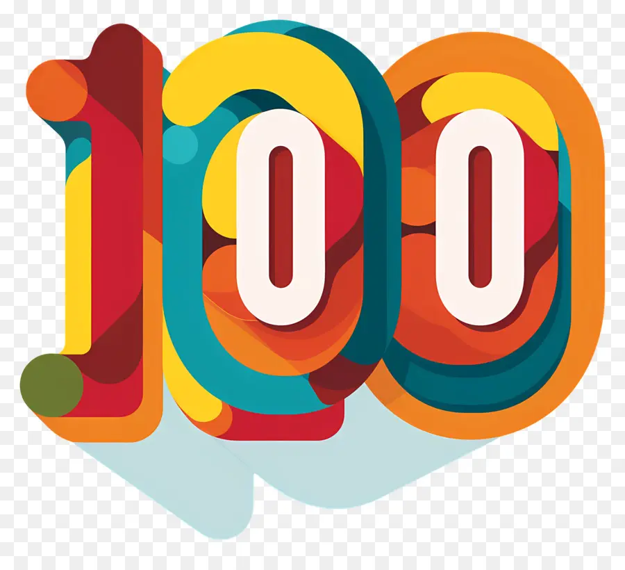 Número 100，Diseño 3d PNG