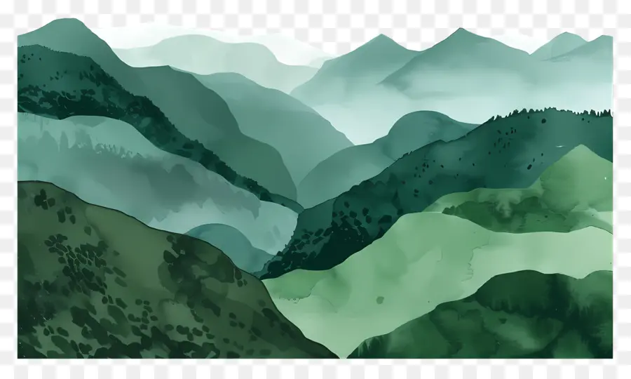 Fondo De Montañas Verdes，Paisaje PNG