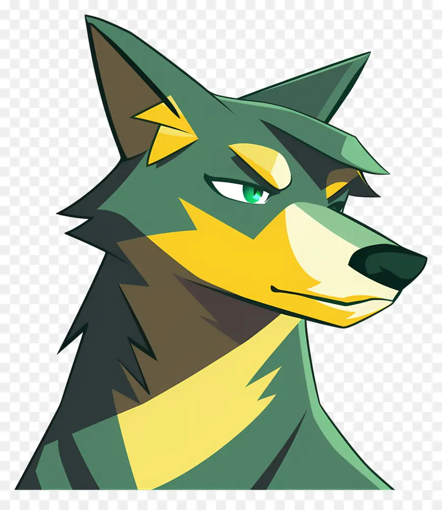 De Dibujos Animados De Lobo，Los Ojos Verdes PNG