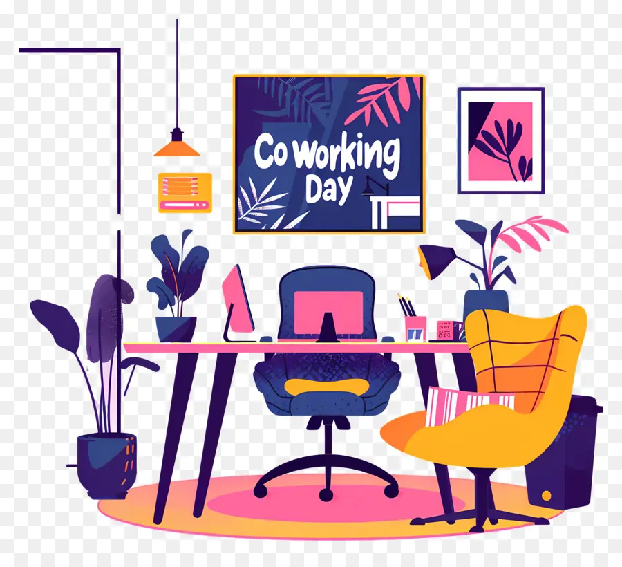 Día Internacional De Coworking，La Oficina De La Casa PNG