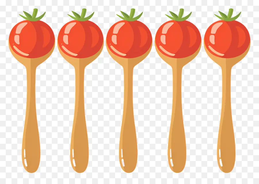 Salsa De Tomate，Cucharas De Madera PNG