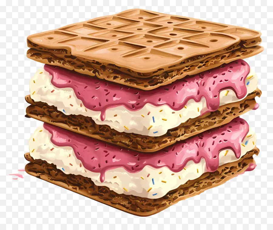 Sandwich De Helado，Sándwich De Gofres PNG