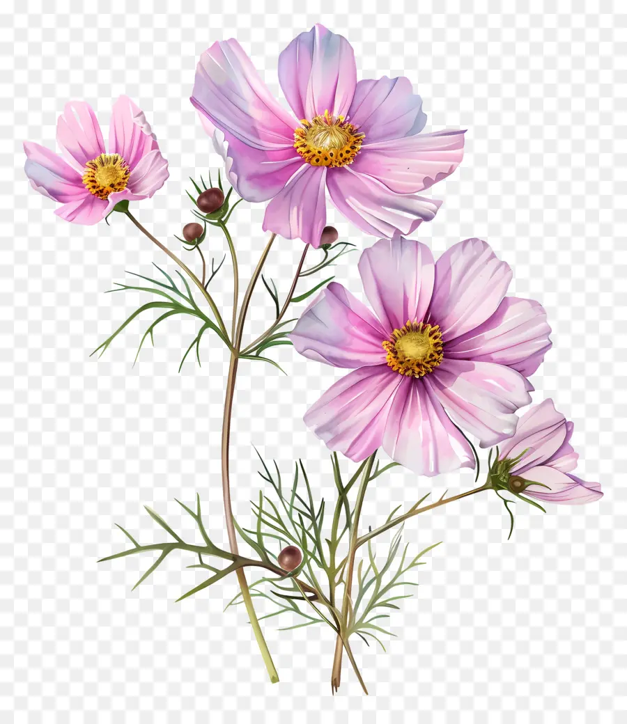 Cosmos Flor，Flores De Color Rosa PNG