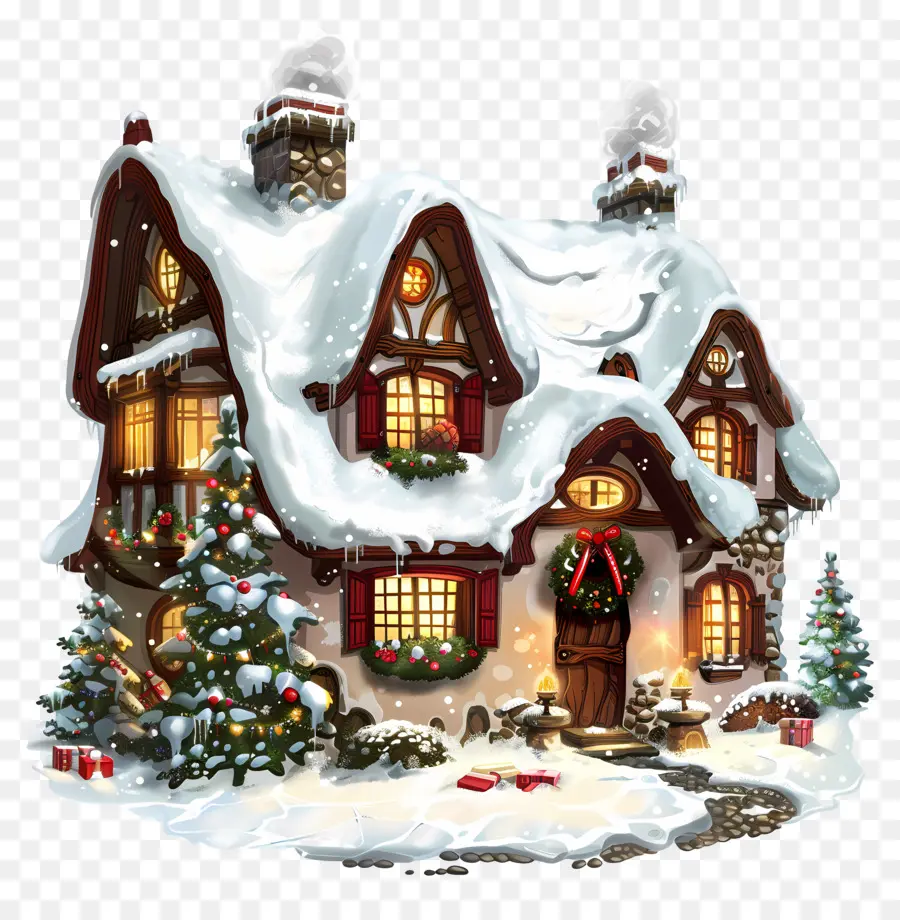 Casa De Invierno De Navidad，Christmas Home PNG