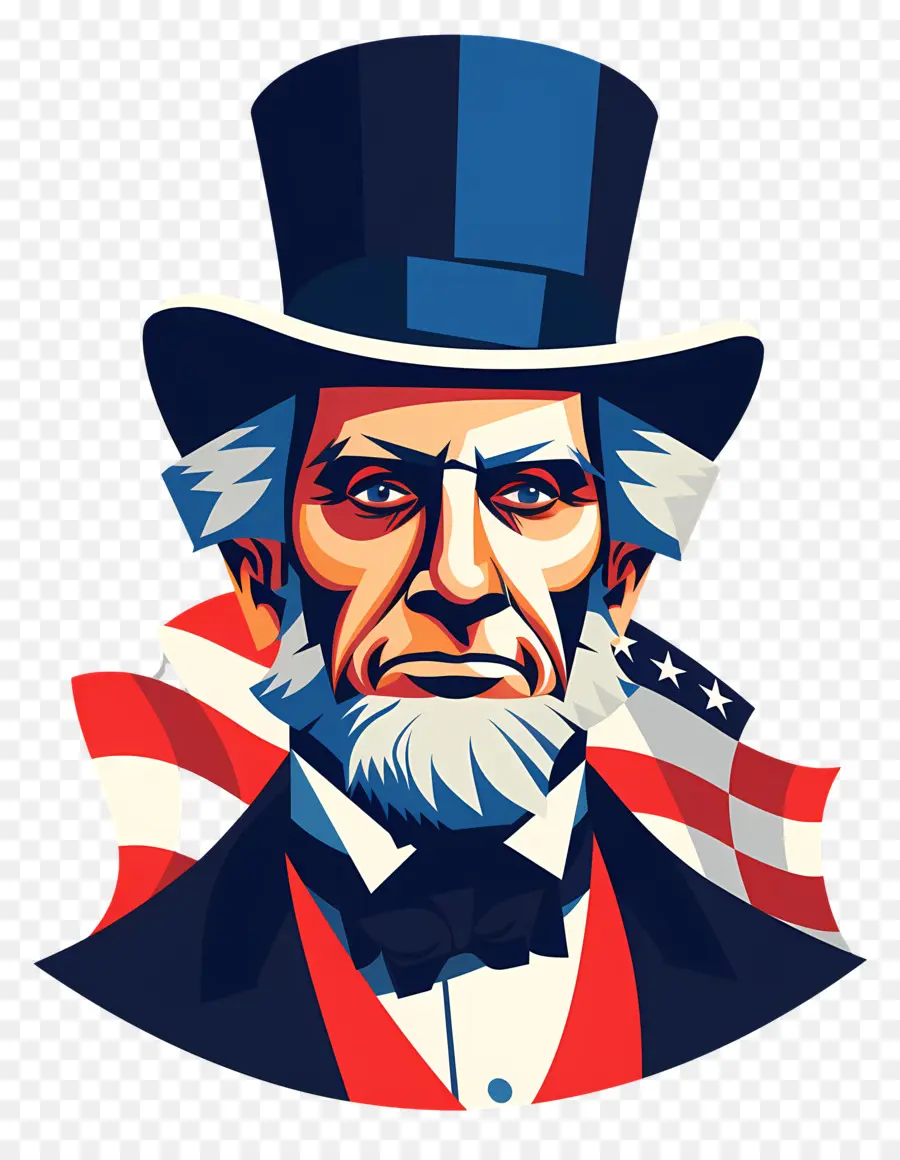 Tío Sam Retrato，Abraham Lincoln PNG