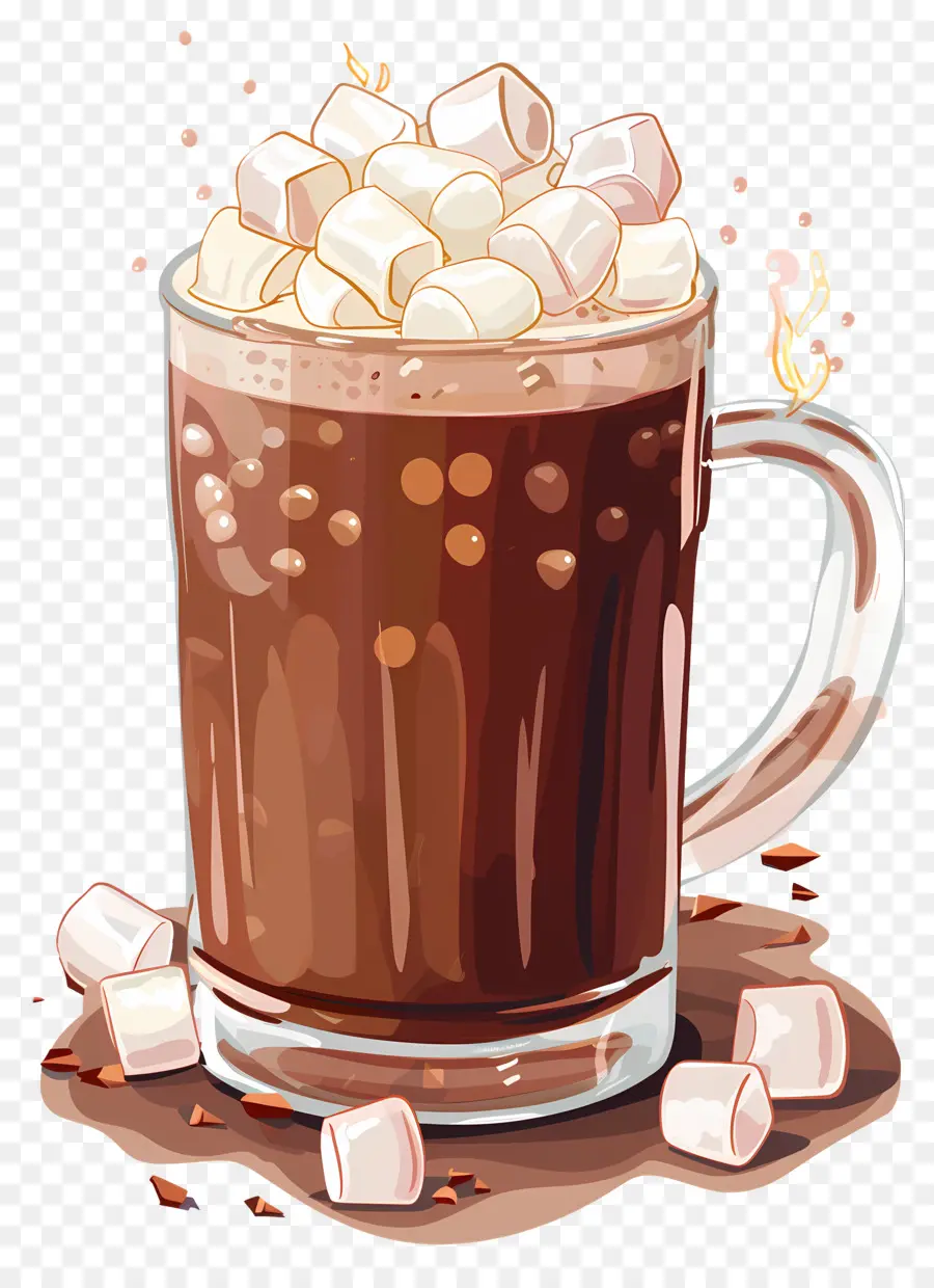 Chocolate Caliente，Malvaviscos PNG