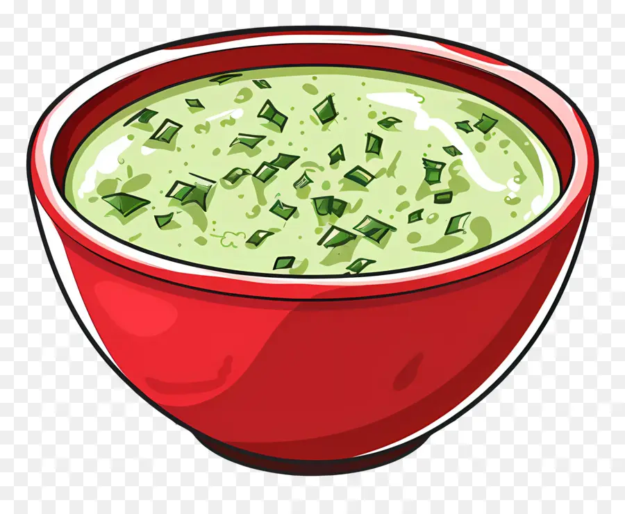 Raita Verde，Tazón Rojo PNG