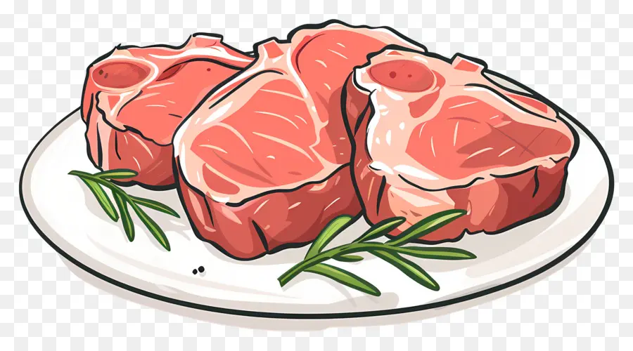 Chuletas De Cerdo，La Carne Cruda PNG