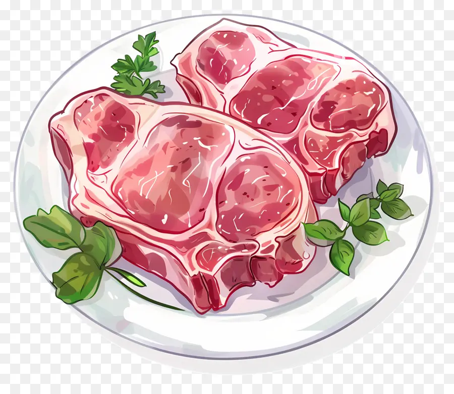 Chuletas De Cerdo，La Carne Cruda PNG