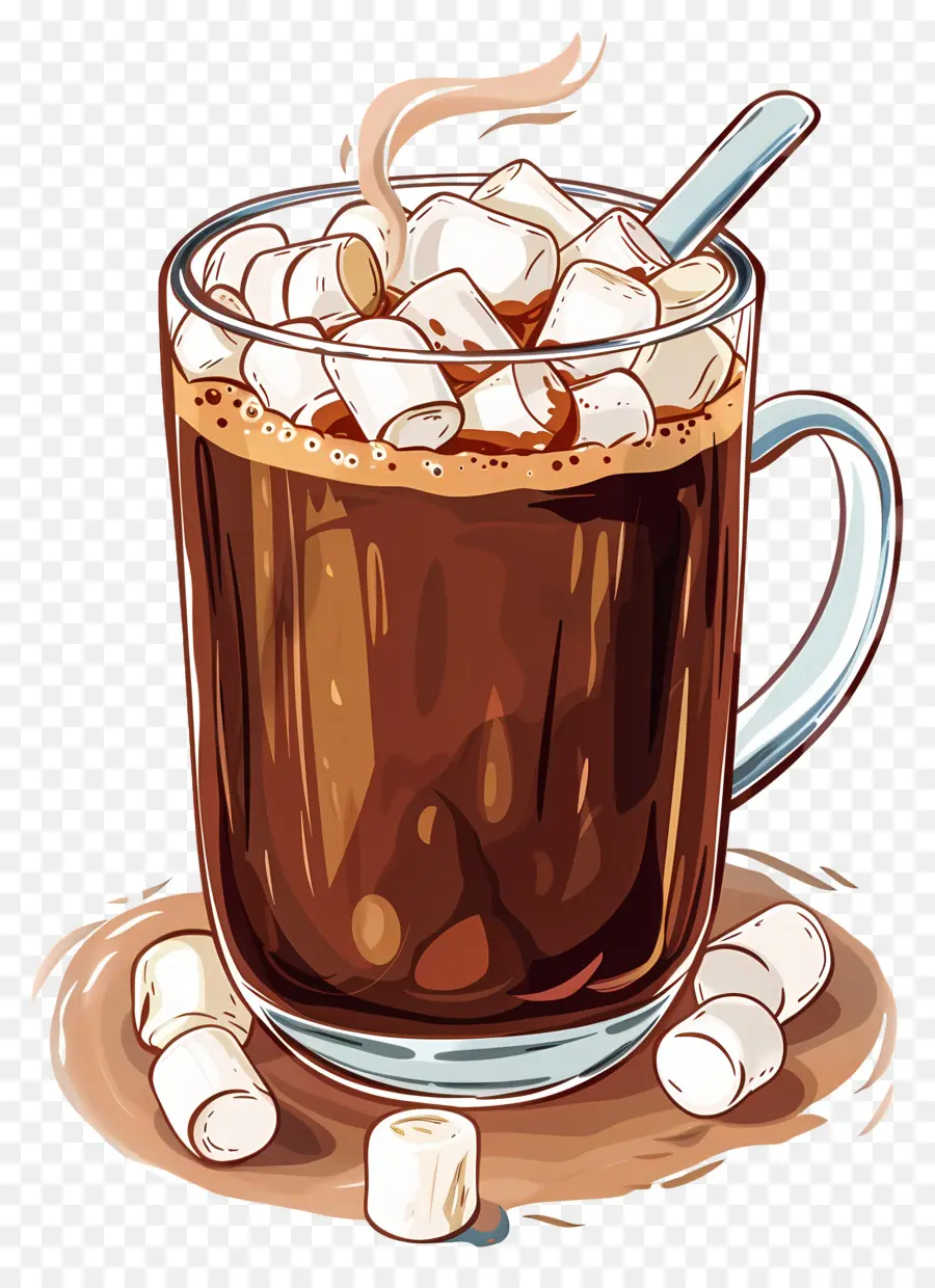 Chocolate Caliente，Malvaviscos PNG