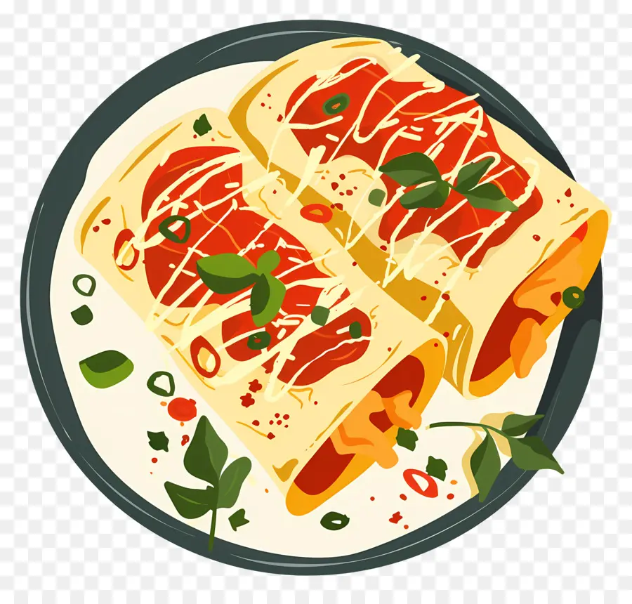 Enchiladas，Crepes Rellenos PNG