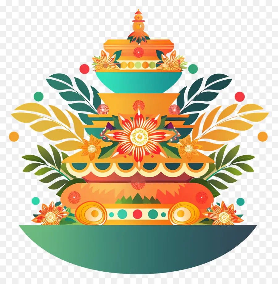 Onam Pookalam，Templo Tailandés PNG