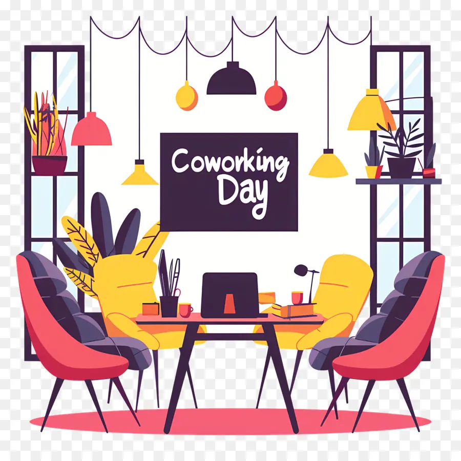 Día Internacional De Coworking，La Oficina De La Casa PNG