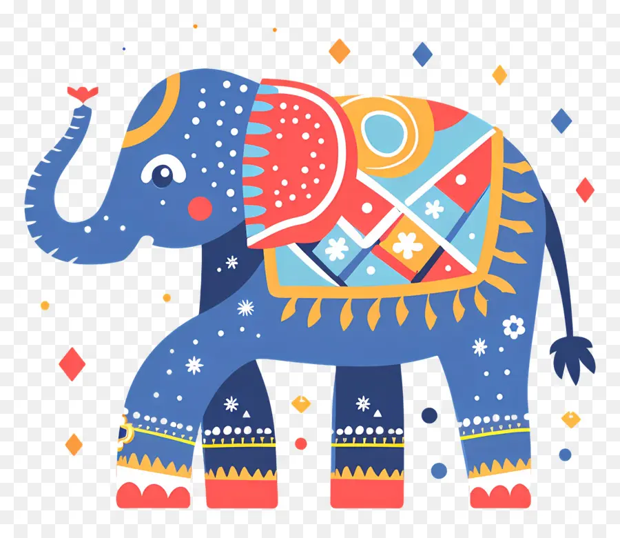 Elefante Decorado，Elefante Decorativo PNG